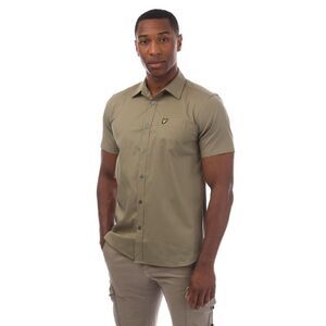 Lyle & Scott Mens Poplin Short-Sleeved Shirt / Olive